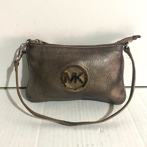 Michael kors small bronze distressed leather bag - Picture 4 of 9